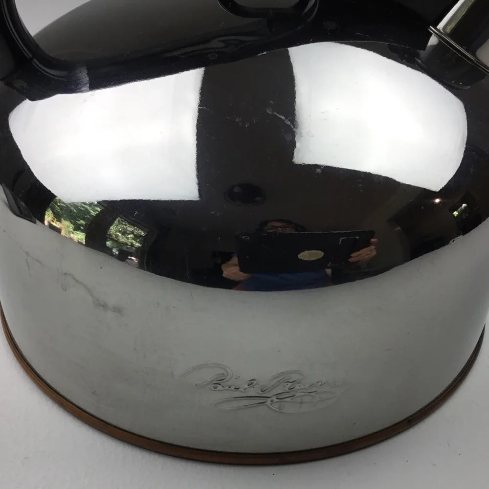 Vintage Paul Revere Ware 3 Qt Copper Bottle Whistling Tea Kettle Pot Stainless